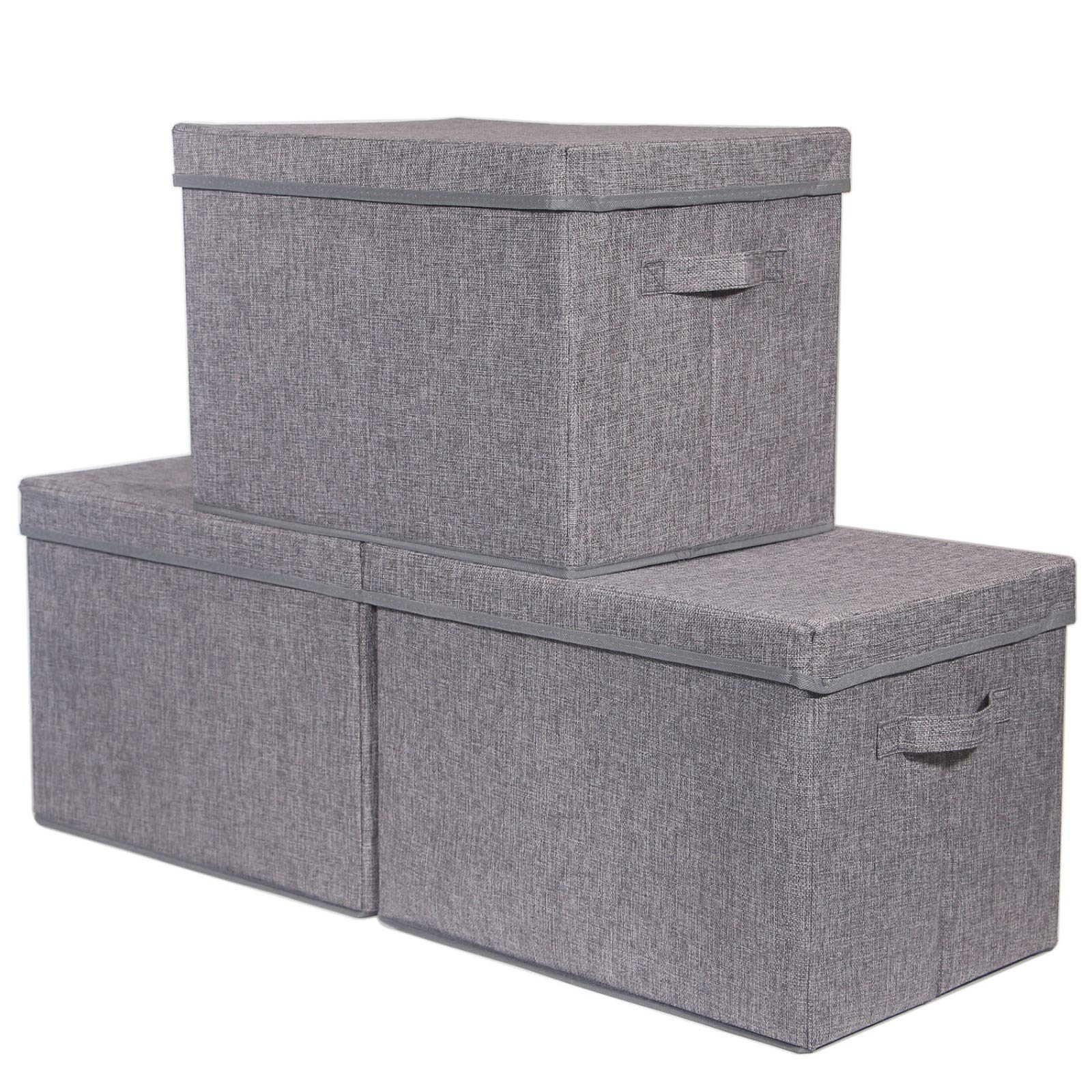 Citylife 64l collapsible storage bins with lids plastic storage containers for organizing stackable storage box large heavy duty utility