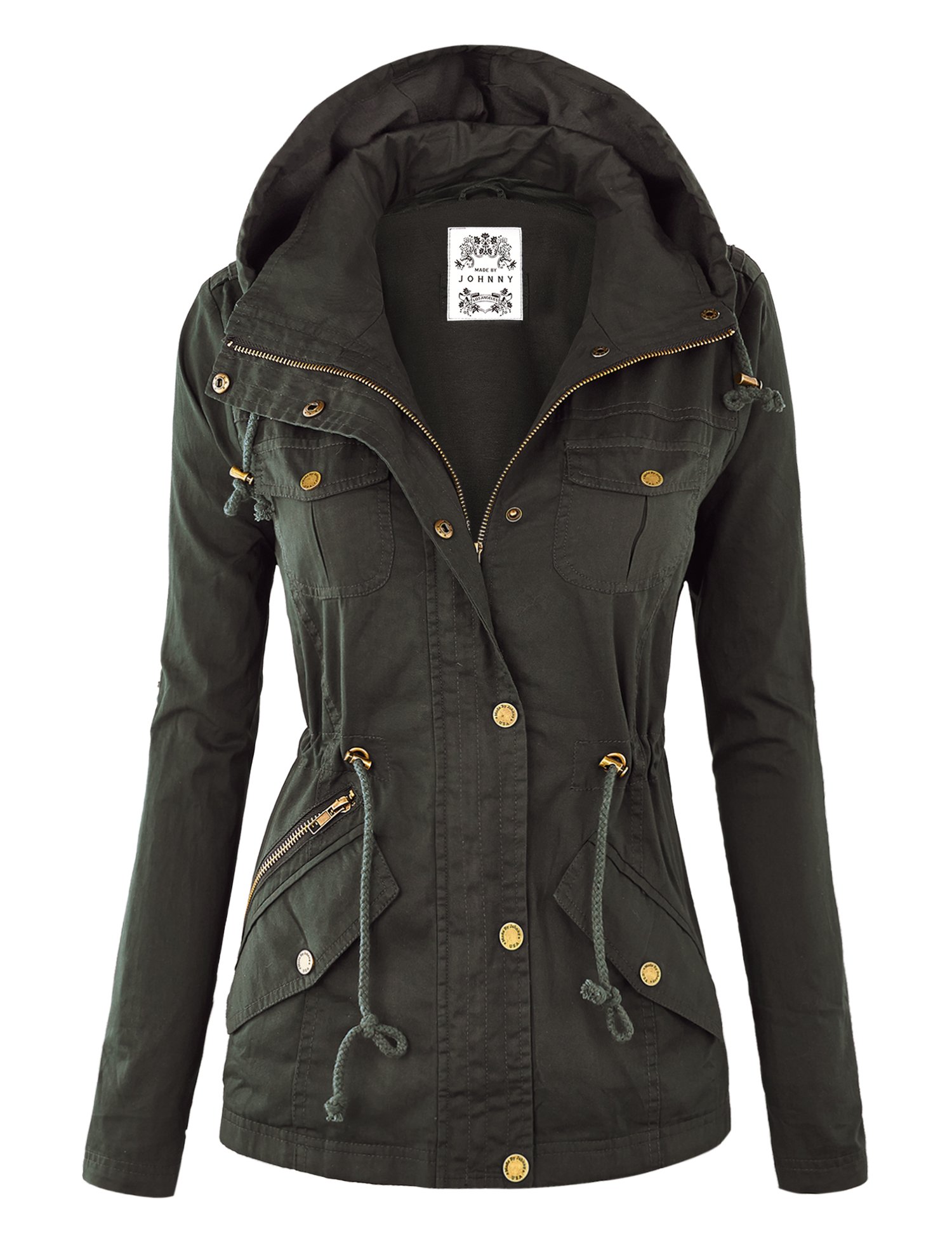 Made By Johnny MBJ WJC643 Womens Pop of Color Parka