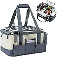 FRECOLSH Large Grill Caddy-BBQ/Tailgating Accessories, BBQ/Camping Caddy -Blackstone Grill Condiment Holder-Camping Gear-Grilling Bag-Camper Must Have Bag - Grilling Gifts for Men, Father's Day