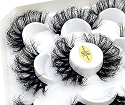 HBZGTLAD new 5 Pairs 25 mm 3d Mink Lashes Bulk Faux