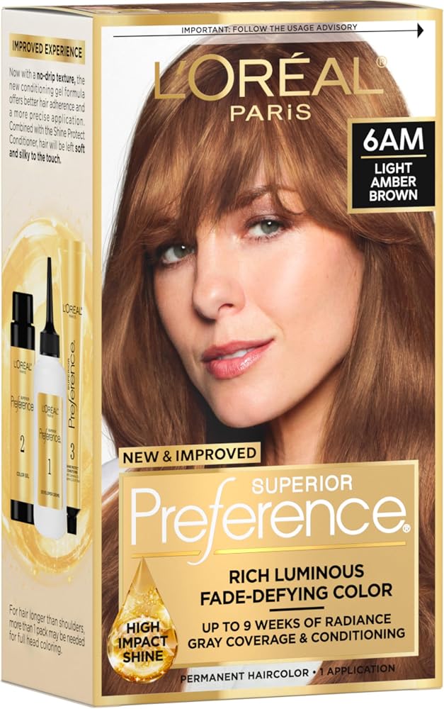 L'Oreal Paris Superior Preference Luminous Fade-Defying Permanent Hair Color, Hair Dye For Up to 9 Weeks of Radiance, Light A