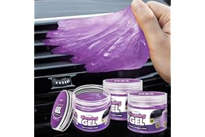 FiveJoy Car Cleaning Gel Kit - Universal Car Detailing Putty for Car Interior - Reusable Car Goop Cleaner Supplies Auto Slime for Home, Office, Keyboard, Computer (Purple, 3Pack (16.8oz))