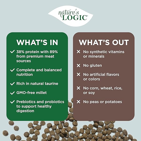 NATURE’S LOGIC DRY DOG FOOD – 100% NATURAL – NO SYNTHETICS – FOR ALL AGES, SIZES, BREEDS – FREE FROM COMMON ALLERGENS, HIGH PROTEIN – DUCK & SALMON MEAL FEAST, 4.4LBS