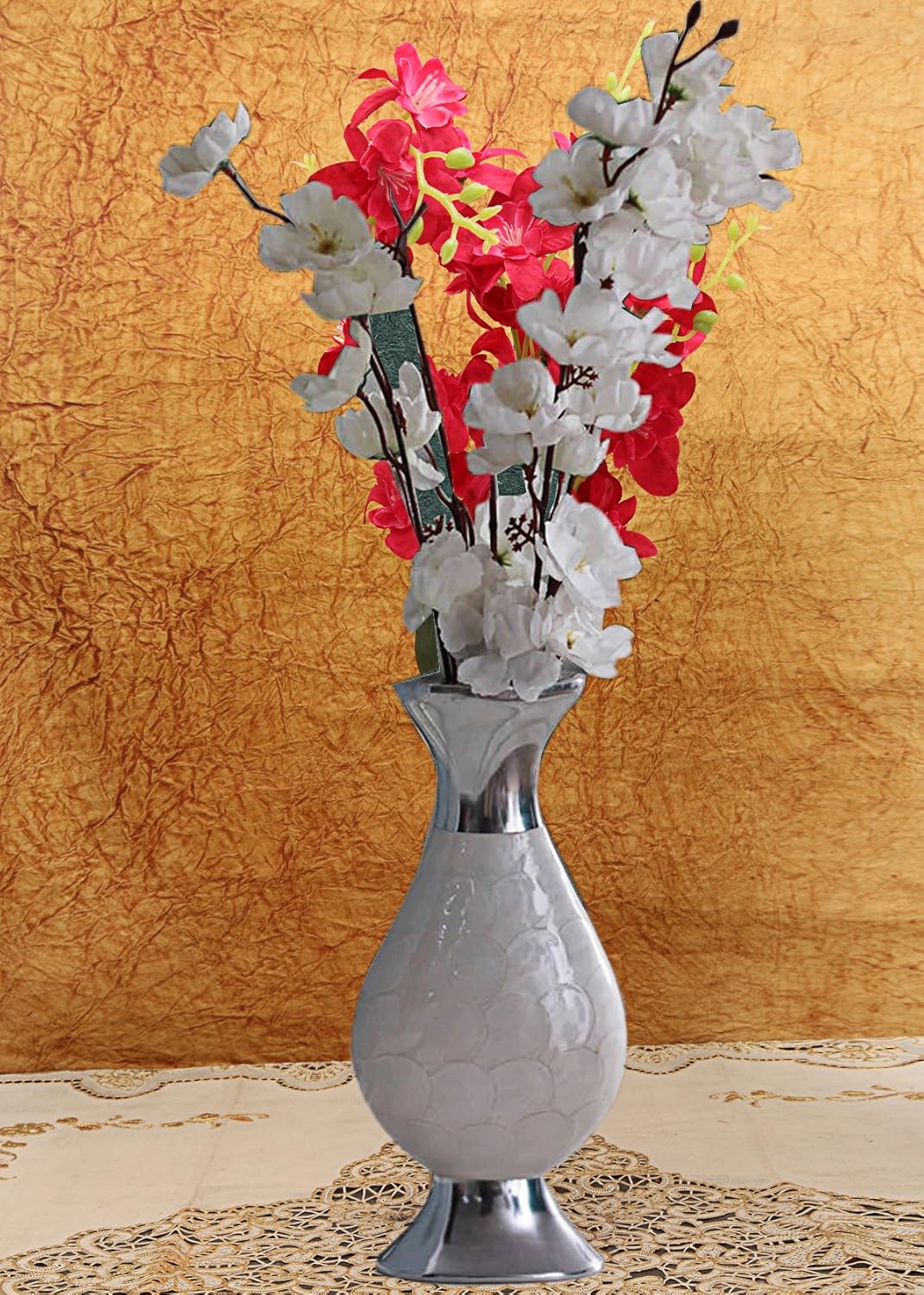 Buy Zahab Blanc Unbreakable Aluminum Elegant Decorative Flower