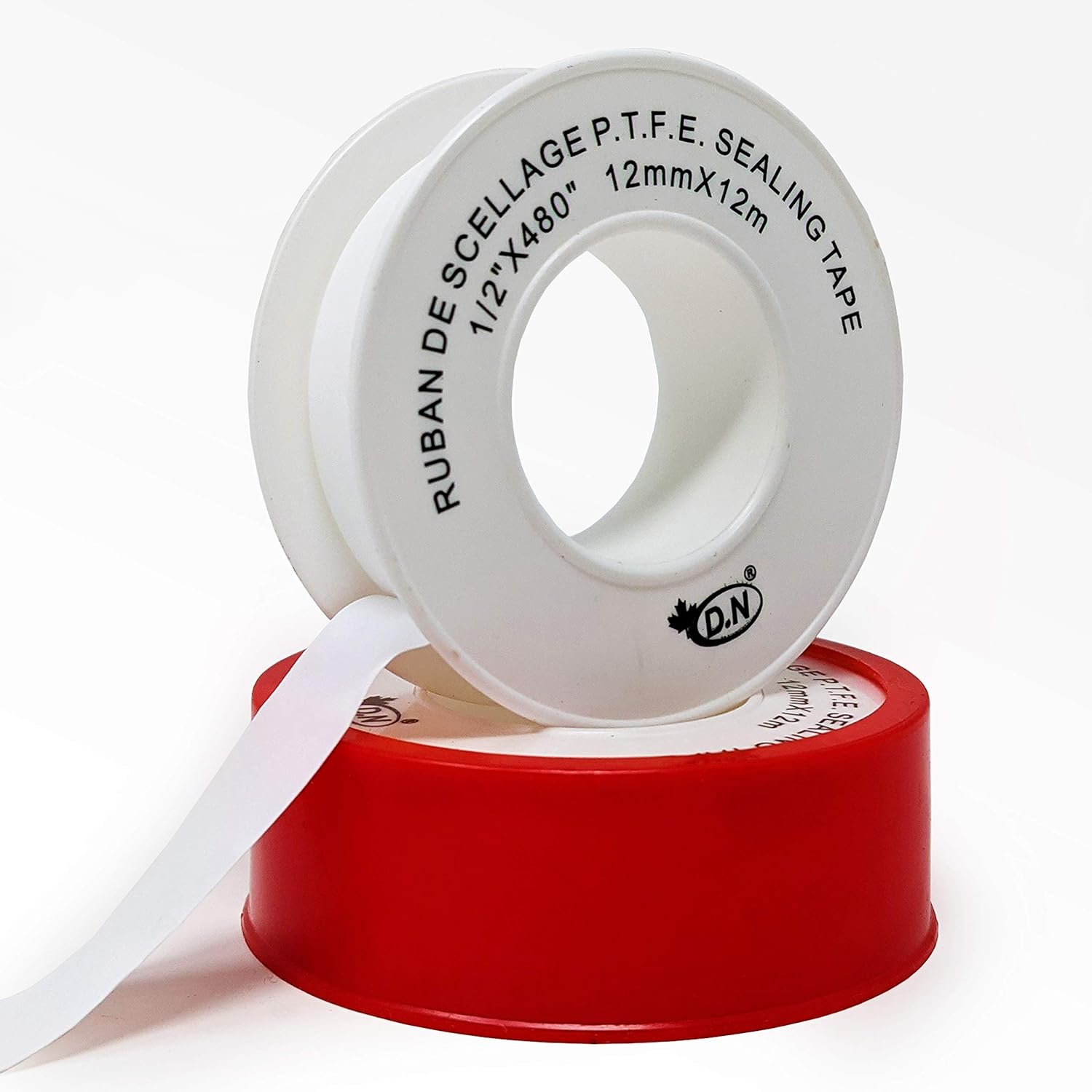 D.N Teflon Tape Premium Grade (PTFE) Thread Seal Tape for Plumbers | General Purpose Water Pipe Sealant Tape | 1/2″ Width x 480 ″ Length – White (Pack 1): Industrial & Scientific