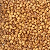 500 Painted Wood Beads 6mm Brown Wooden Round Spacer Beads with Texture for Handmade Craft, 2mm Hole