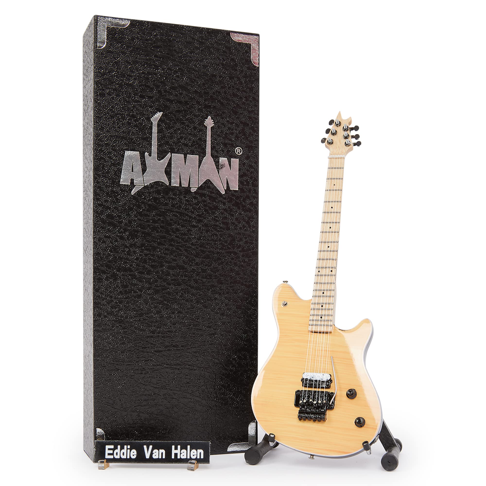 Axman Eddie Van Halen Wolfgang - Miniature Guitar Replica - Music Gifts - Handmade Ornamental 1/4 Scale - Includes a Display Box, Name Tag and Miniature Guitar Stand