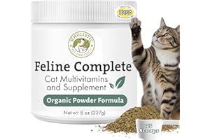 Wholistic Pet Organics Feline Complete - 8 Oz - Multivitamin & Probiotic Powder for Cats - Natural Cat Food & Digestive Suppo