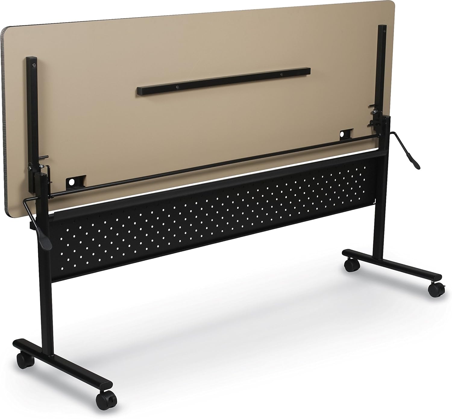 MooreCo Essentials Flipper Training Table 72x24 Mahogany Top Black Base