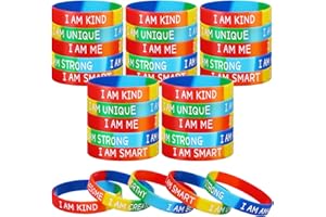 30 Pcs Inspirational Wristbands Bulk Motivational Quotes Rubber Bracelets Positive Stretch Affirmation Bracelet Employee Appr
