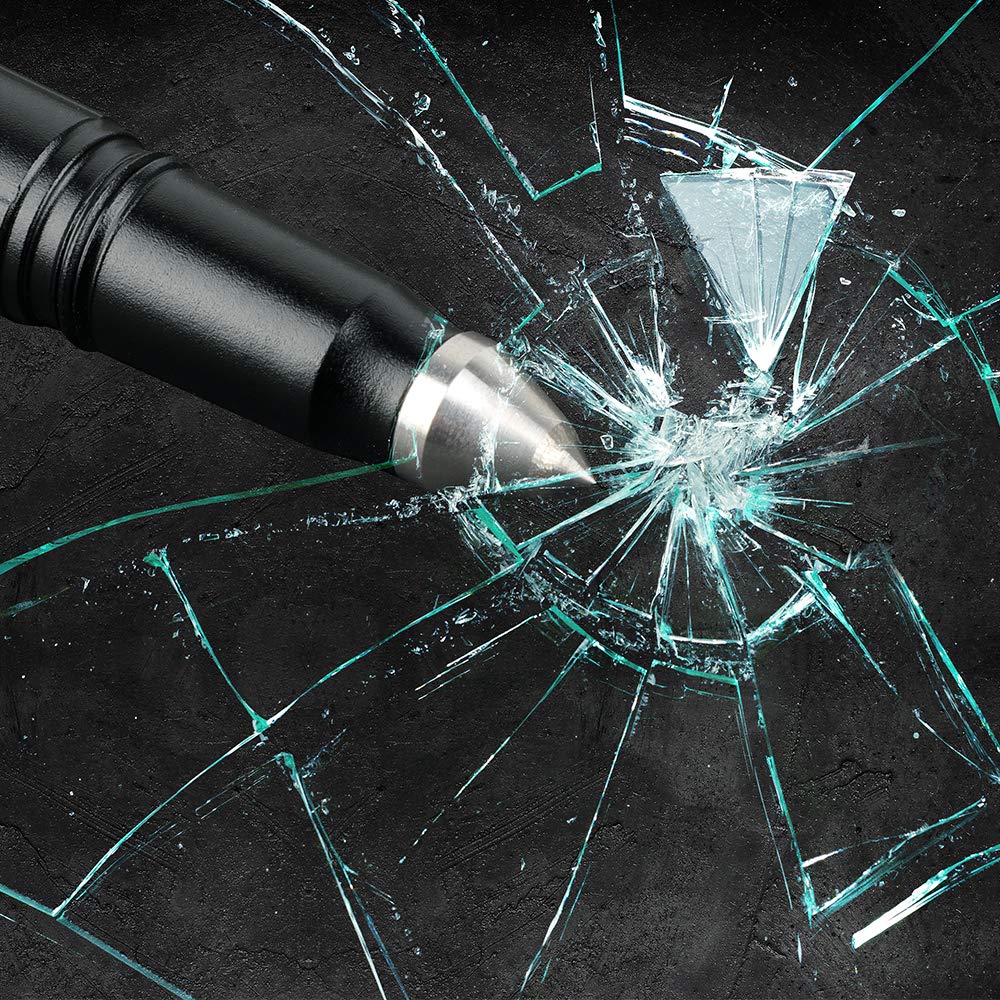 WEREWOLVES Tactical Pen - Professional Multi-Function Self-Defense Pen with 12 Ink Refills, Emergency Glass Breaker, EDC Multifunctional Survival Tool, LED Flashlight, Smooth Writing Black Ballpoint