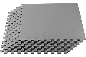We Sell Mats 1/2 Inch Thickness Multipurpose EVA Foam Floor Tiles, Interlocking Floor Mat for Indoor Gym and Home Use, 24 in x 24 in, Light Gray, 24 Square Feet (6 Tiles)