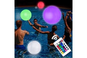 LEIFEOSH 6 Pack Light Up Beach Balls Glow in The Dark Balls Pool Toys Party Games 16" Large LED Beach Ball with Remote Control - 16 Color Lights and 4 Modes, Patio Garden Pool Decorations