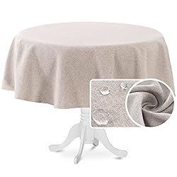 H.VERSAILTEX Linen Textured Tablecloth Round 60