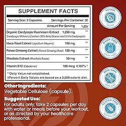 Cordyceps Mushroom Capsules - Immune & Energy