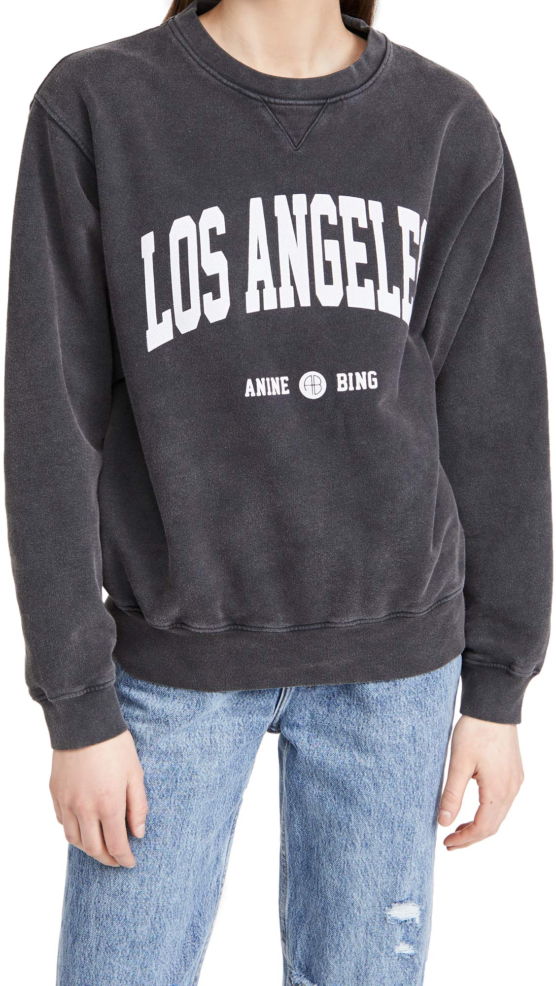 Photo 1 of ANINE BING Women's Ramona Los Angeles Sweatshirt, Washed Black, S