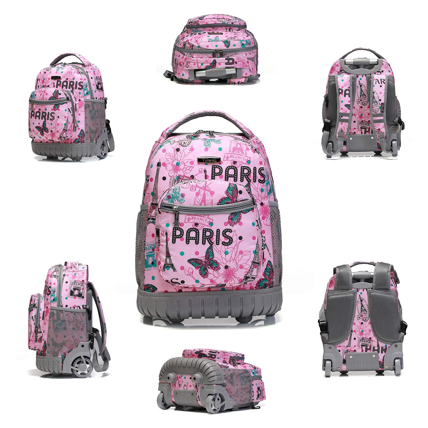 Tilami Rolling Backpack 16 Inch School College Travel Carry-on Backpack Boys Girls, Travel