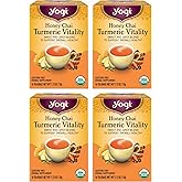 Yogi Tea Honey Chai Turmeric Vitality Tea - 16 Tea Bags per Pack (4 Packs) - Organic Tea to Support Overall Health - Includes Cinnamon Bark, Turmeric Root, Cardamom Pod, Ginger Root & More