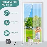 SMALUCK Magnetic Door Screen 80x200 cm White Heavy Duty Fly Mesh with Magnets view 4