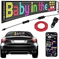 FAHKNS Programmable LED Matrix Panel, Flexible Scrolling Huge Bright Advertising LED Signs, Bluetooth App Control LED Sign for Car Shop Store Advertising Party Bar, 15 "x4