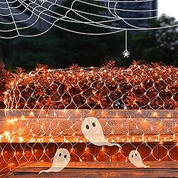 WATERGLIDE Outdoor Halloween Net Lights, 12FT x 5FT