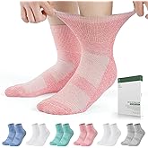 Bulinlulu Diabetic Socks for Men Women,6 Pairs Bamboo Viscose Non Binding Ankle Diabetic Socks for Women Men Size 9-11 13-15