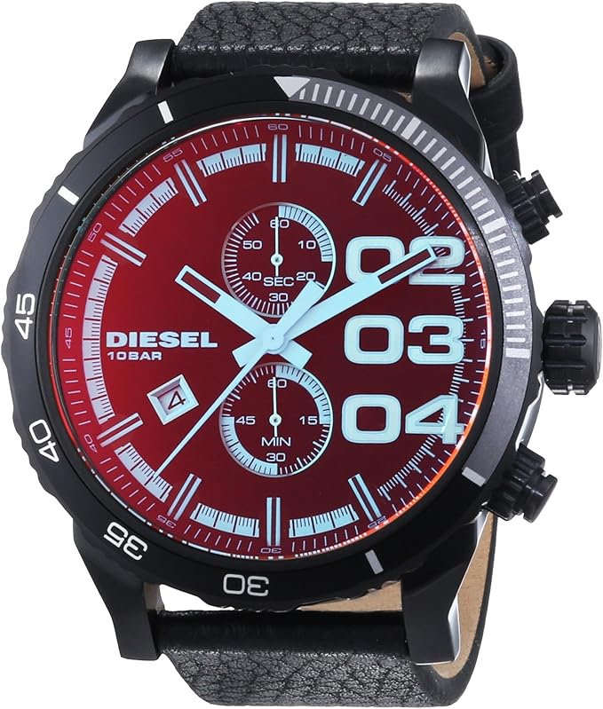 Diesel dz4311 - Reloj de Cuarzo para Hombre, con Correa de Piel de Borrego, Color Negro