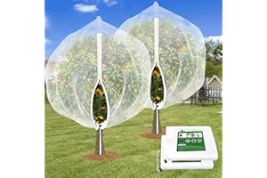 ANGAR 2PCS Large Fruit Tree Netting with Drawstring and Zipper, 8 * 8FT Garden Netting for Garden Protection, Insect Bird Netting for Fruit Trees, Protection from Anti Birds, Bugs,Cicadas, Insects