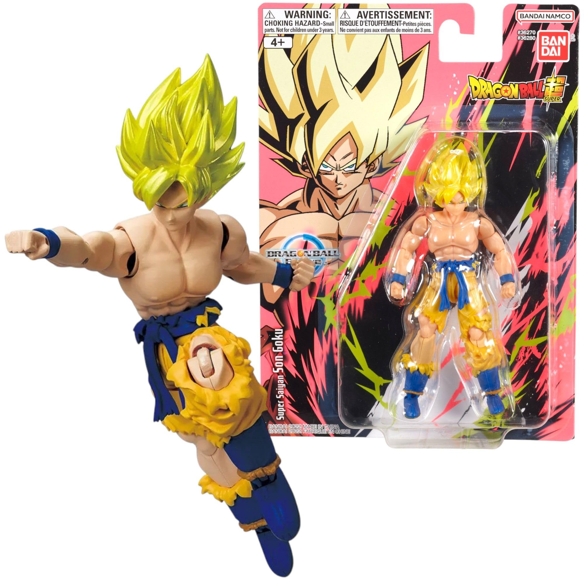 DRAGON BALL Bandai Evolve Super Saiyan Goku Figure | 12.5cm Action Figure Toy | Anime Gifts and Merch From Manga, Beige