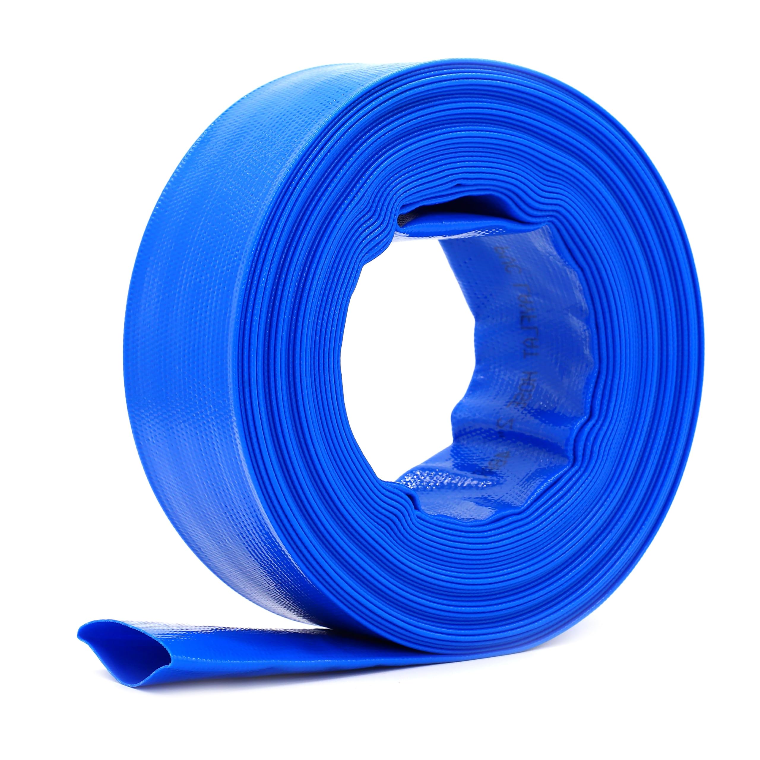 15m x 25mm (1 Inch) Diameter Layflat Discharge Pond Hose Pipe Lay Flat Submersible Pump Water Pump Hose, Blue — image 1