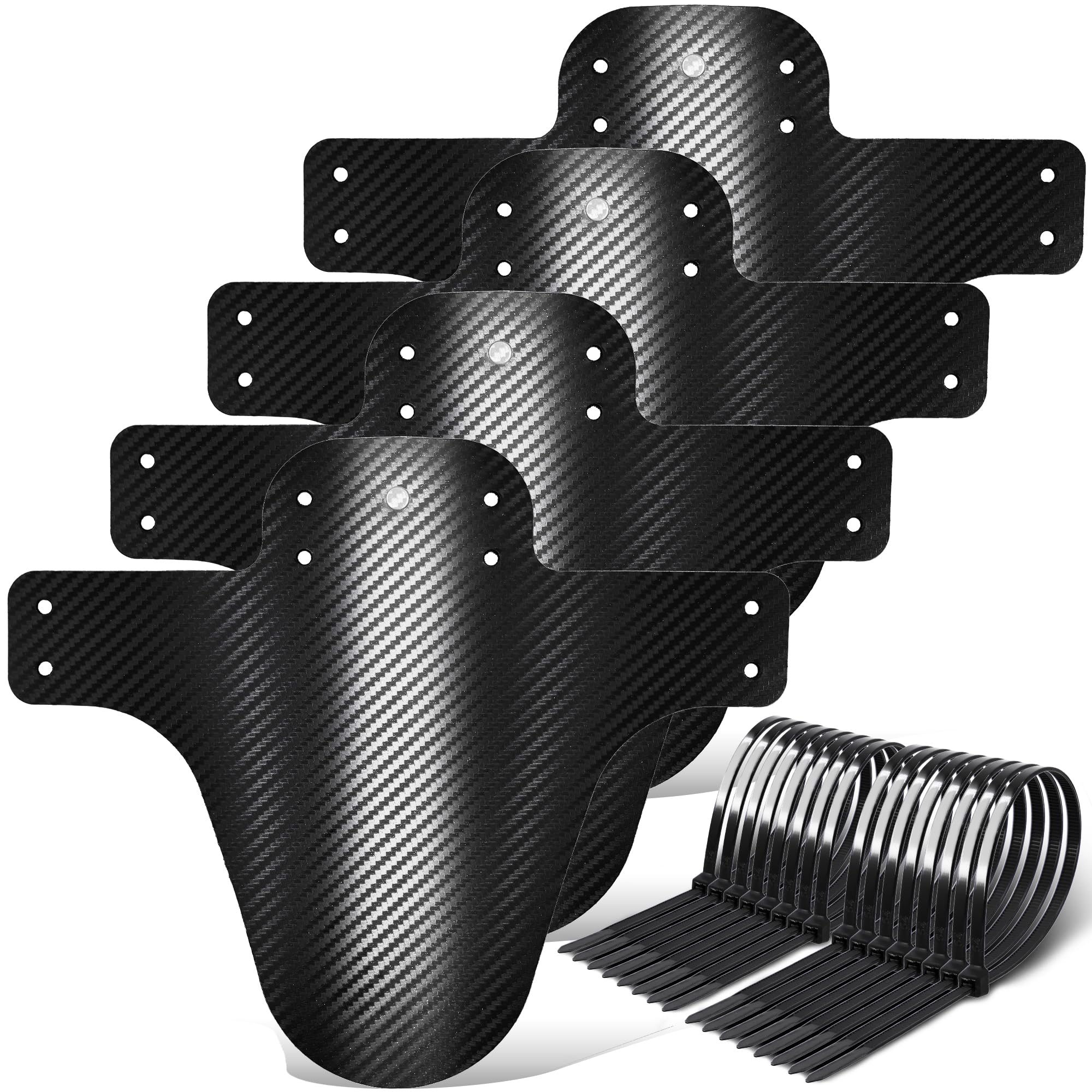 FETESNICE 3D Carbon Fibre MTB Mudguard Set – Thickened 0.8mm PP, Front & Rear Bike Fender Kit for Mountain Bikes (20–29”)