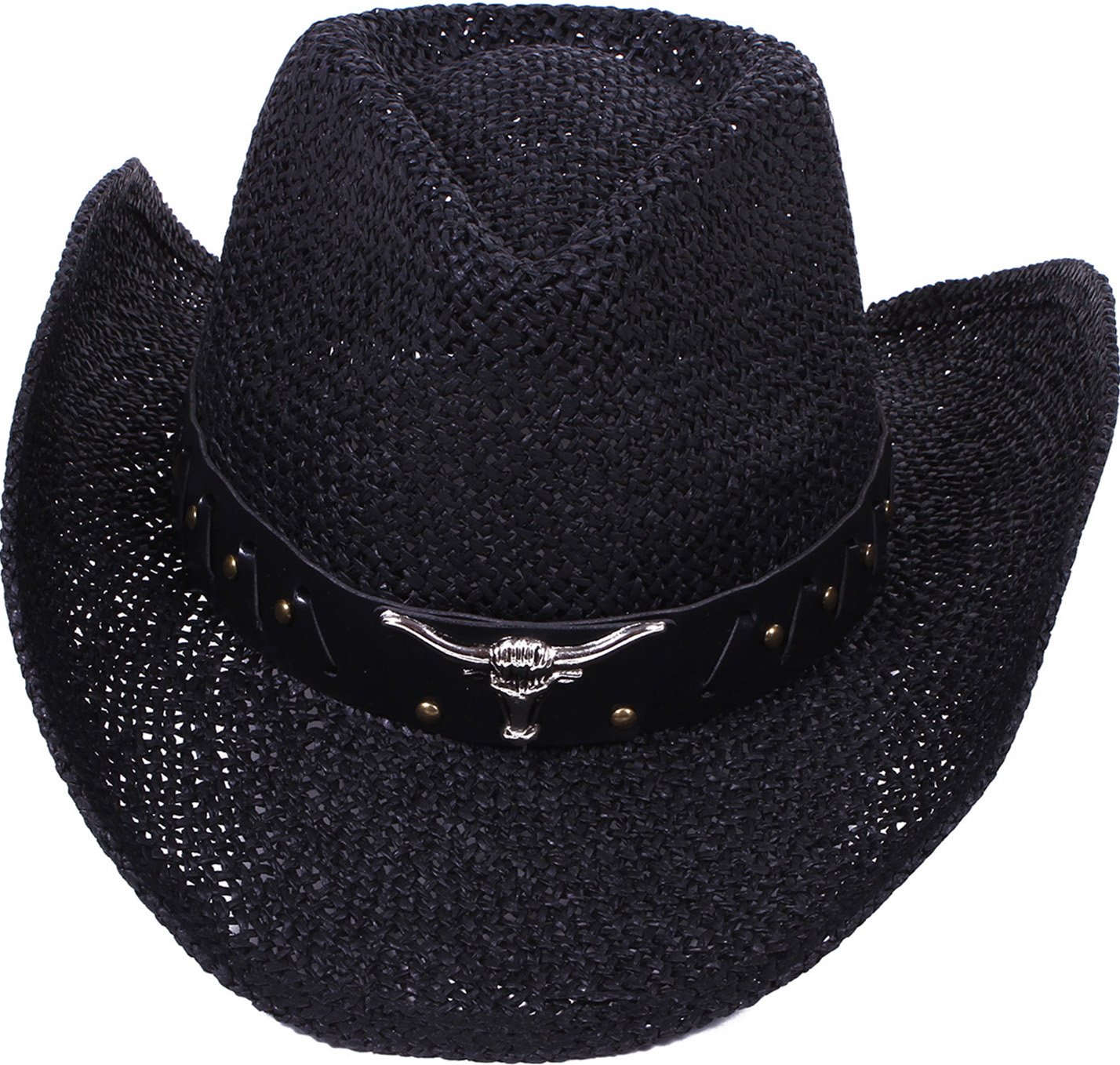 Simplicity Men / Women's Summer Woven Straw Cowboy