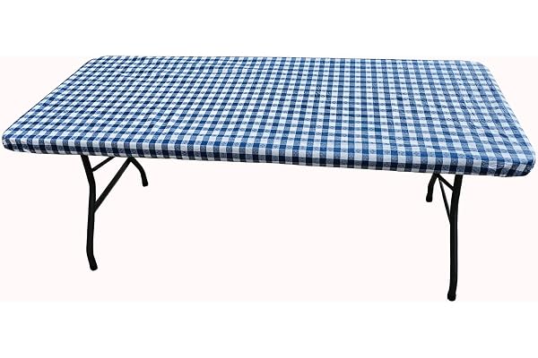 Casperhills Table Cover, Camping Accessories, Picnic Table Cover,Fitted Flannel Backed Vinyl Tablecloths,(Table 30"x72") Wate