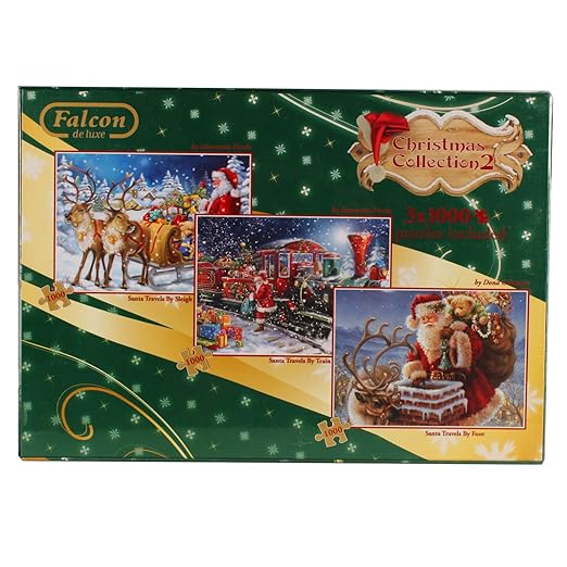 title=Jumbo 11069- Set di 3 puzzle, Christmas Collection n° 2, 1000 pz. ciascuno