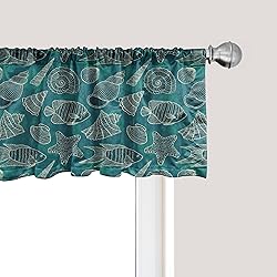Ambesonne Sea Shells Window Valance, Nautical Ocean