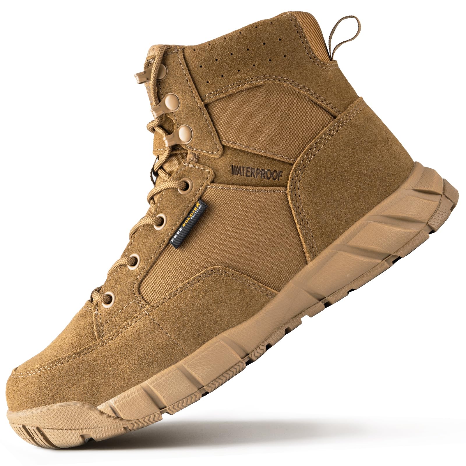 FREE SOLDIER Men's Waterproof Hiking Tactical Work Boots Inches