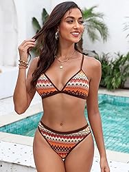 ZAFUL Women's Colorblock Stripes Triangle Bikini
