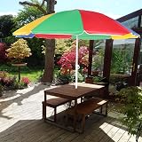 Unibos 5.3ft Garden Parasol Umbrella Tilting Multi Coloured UPF40 view 5