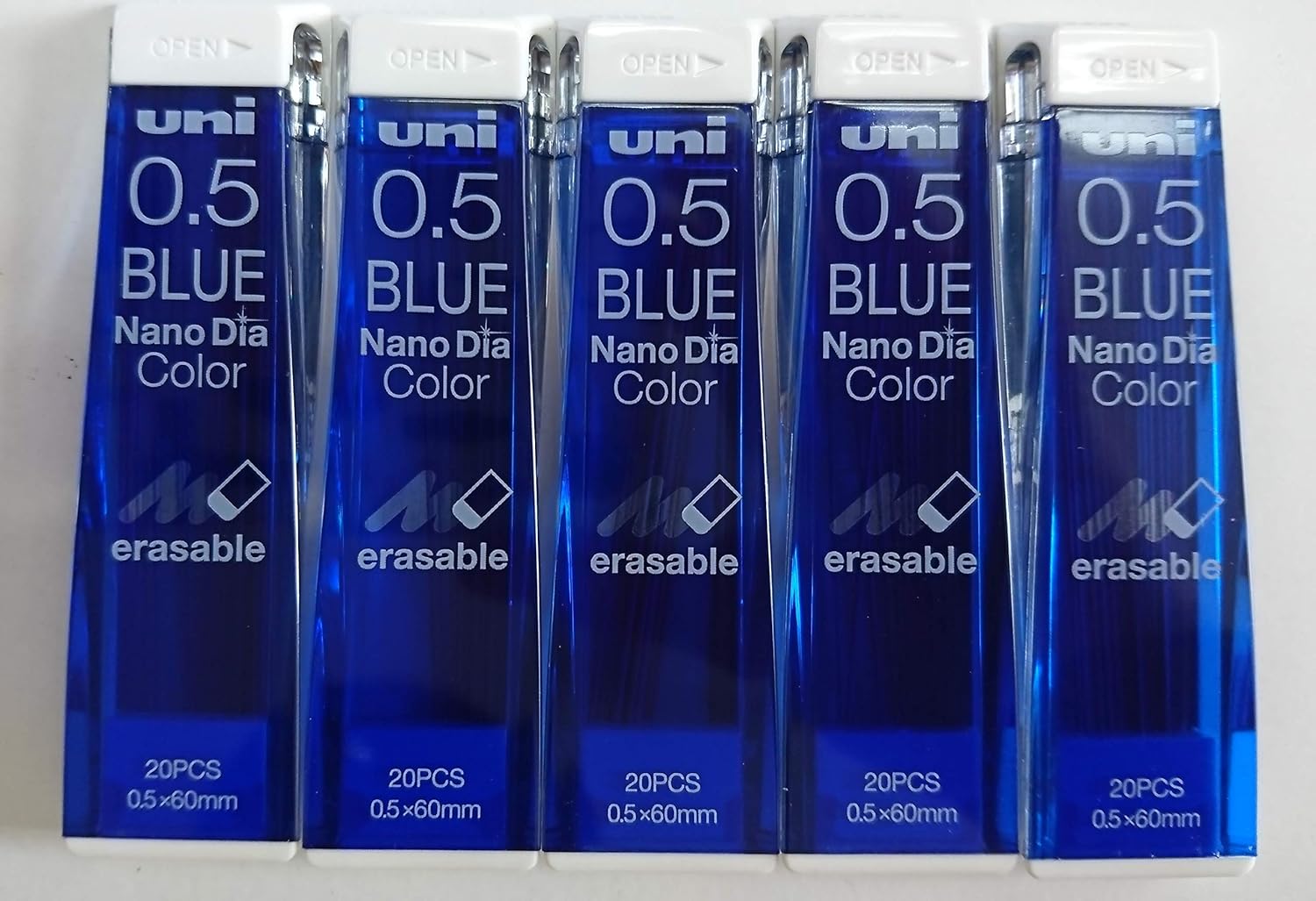 Uni NanoDia Color Mechanical Pencil Leads 0.5mm Blue, 5