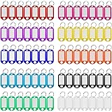Plastic Key Tags 220 Pcs, Key Labels with Ring and Label Window, Key Chain ID Tags, Key Identifiers for Name, Luggage 10 Colo