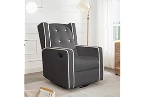 Naomi Home Bond with Your Baby Relax in Style with Odelia 360 Swivel Glider Rocker Recliner Nursery Breastfeeding Maternity Chair Plush Cushioning Soothing Rocking Motion Microfiber Fabric - Gray