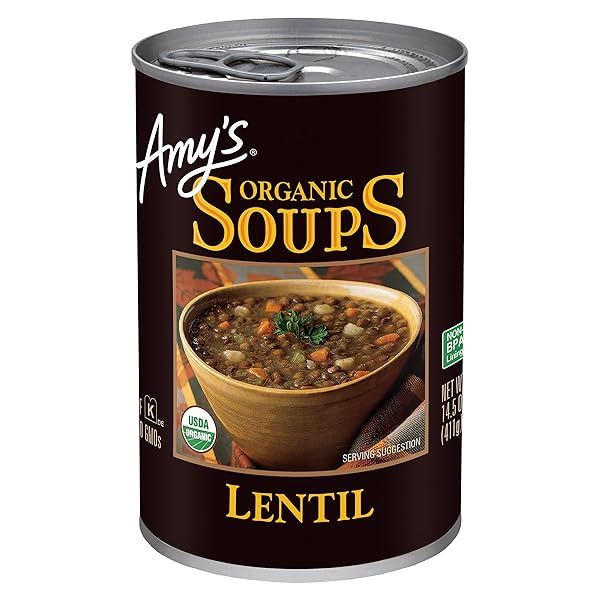 AMY’S SOUP, VEGAN, GLUTEN FREE, ORGANIC LENTIL, 14.5...