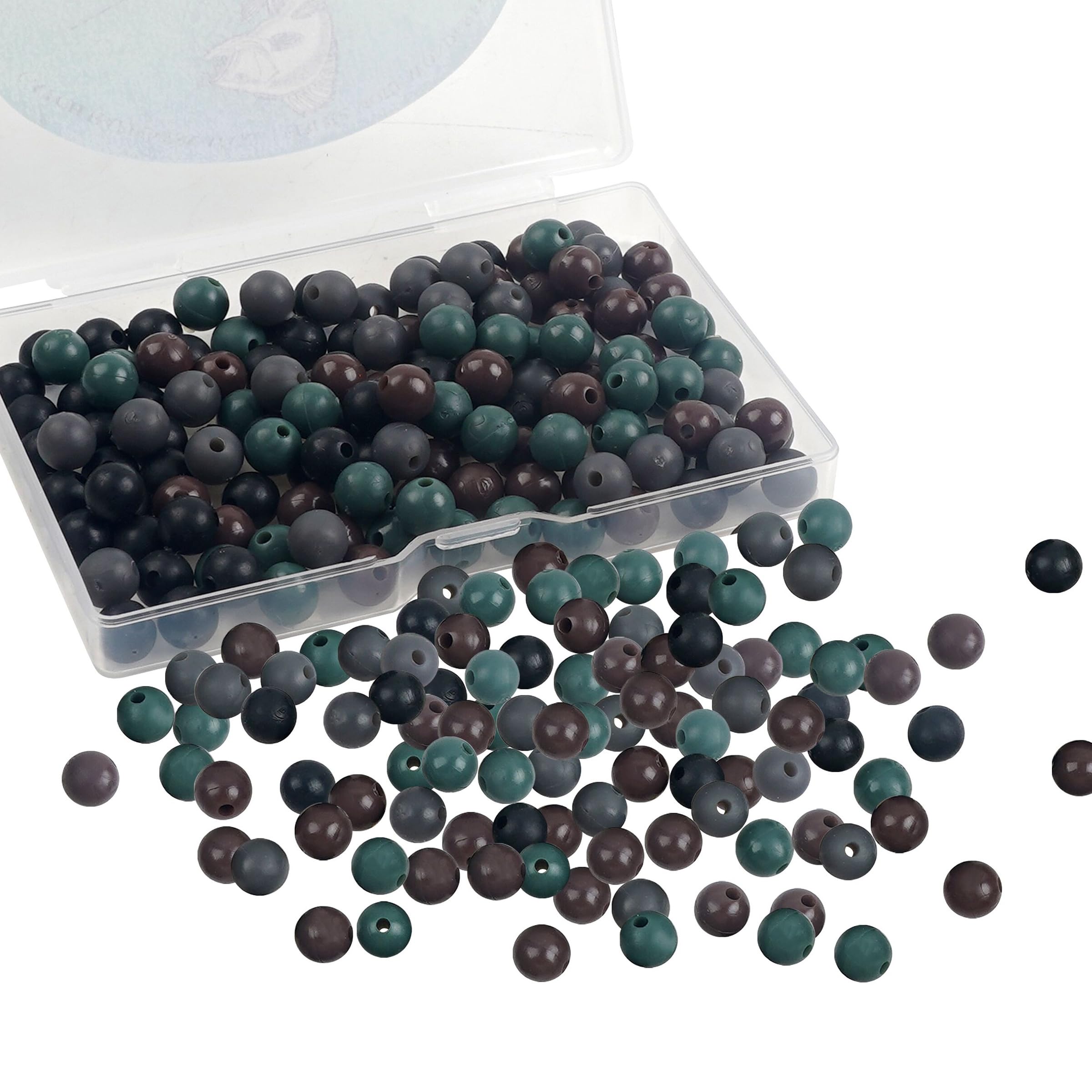 OROOTL 200pcs Carp Fishing Rubber Shock Beads Soft Rubber Beads Fishing Bait Eggs Rig Bead Carp Fishing Tackle 4mm 5mm 6mm 7mm 8mm