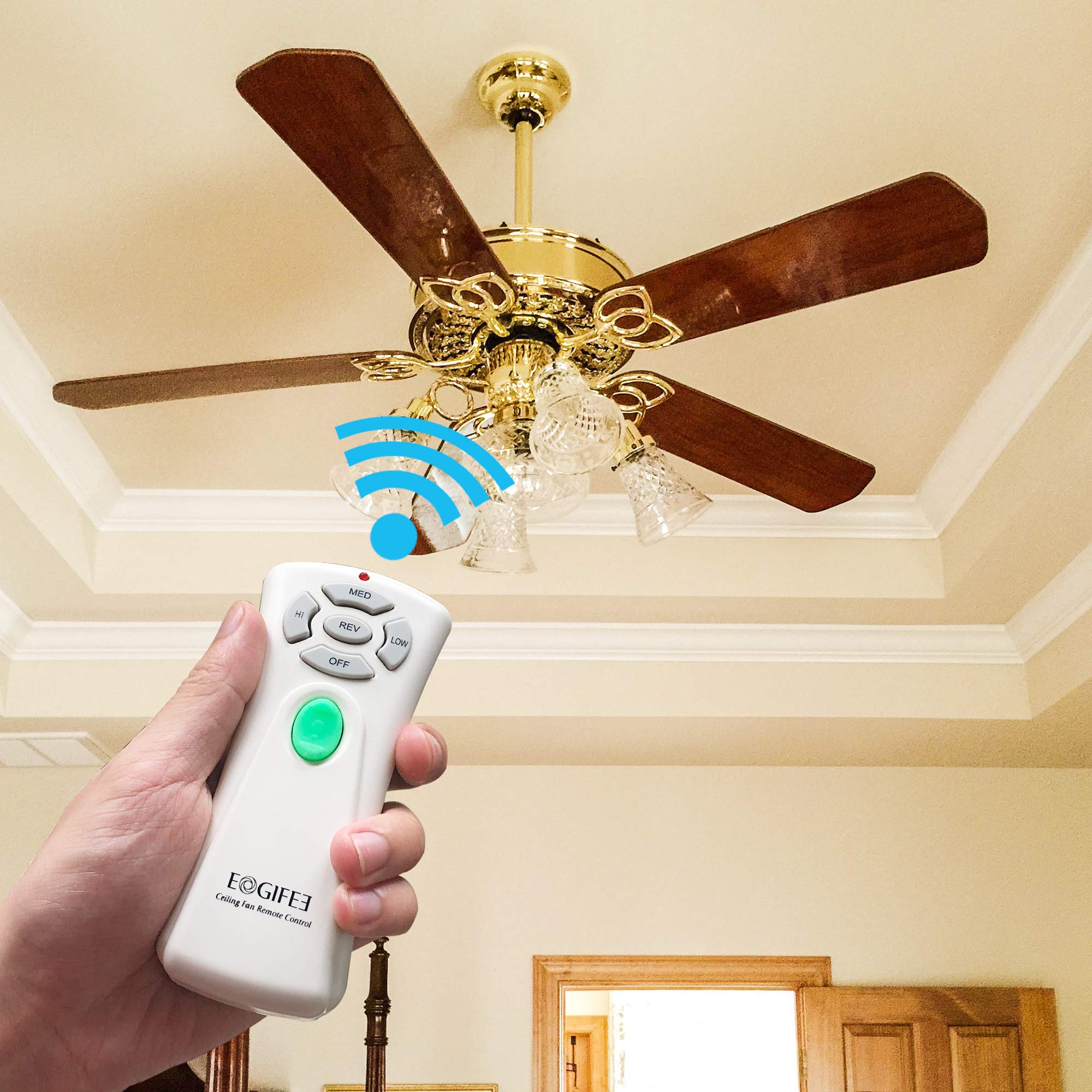 thumbnail image 2 of Hampton Bay UC7080T Ceiling Fan Remote – Wireless, White, For 458 242 Miramar 60” 2 of 6