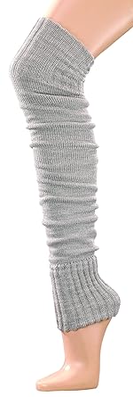 krautwear® Damen Mädchen Beinwärmer Stulpen Legwarmers Overknees gestrickte Strümpfe ca. 70cm Öko-Tex Standard 100 80er Jahre