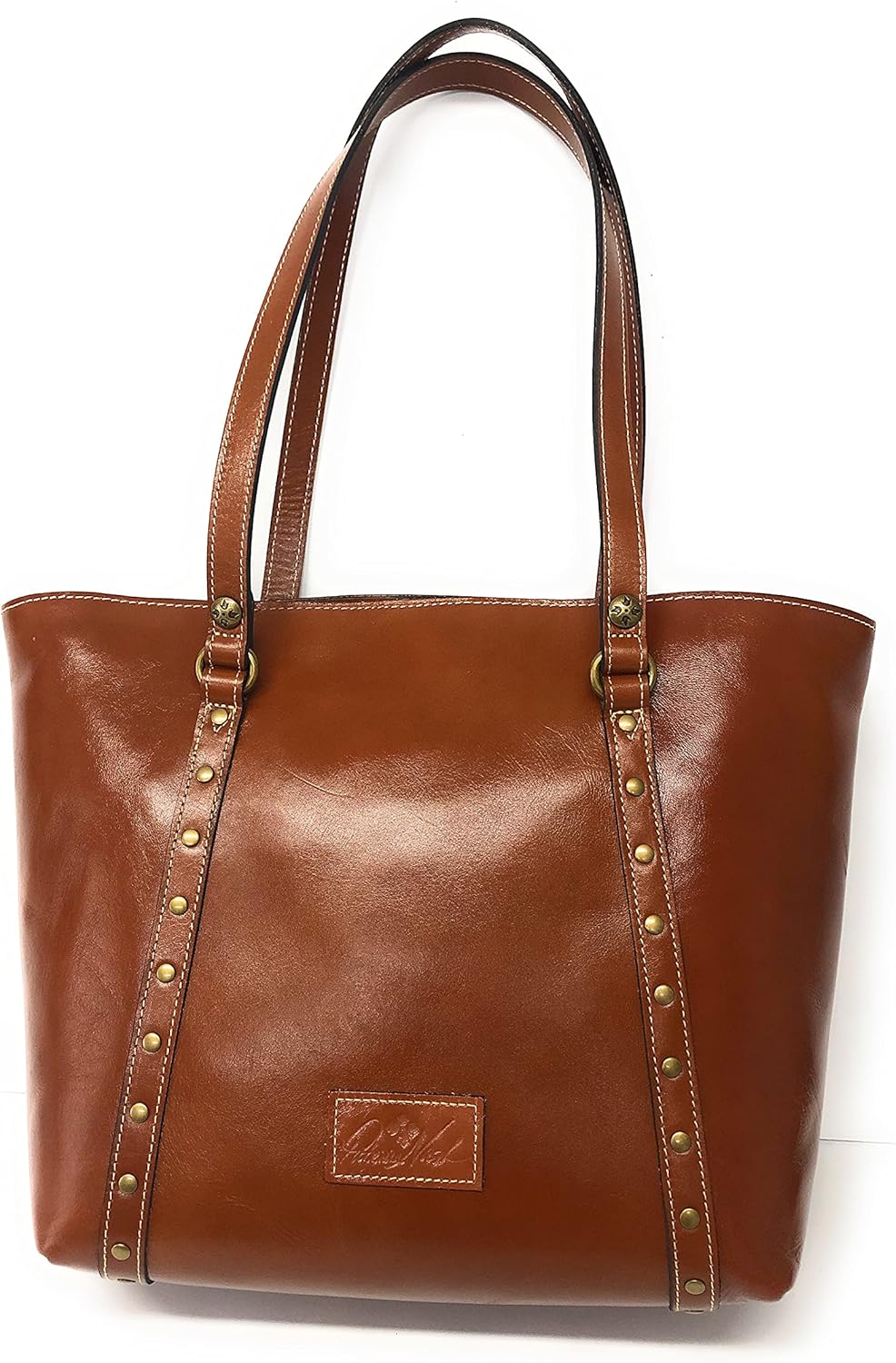 Patricia Nash Large Leather Shopper Tote, Handbag in Tan