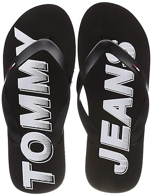 Hilfiger Denim Herren Tommy Jeans Rubber Beach Sandal Zehentrenner