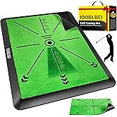 IOOBLBEI Golf Hitting Mat, 16"x12" Golf Practice Mat with Swing Path Feedback, Artificial Simulated Replaceable Turf Golf Mat for Indoor Outdoor Home Training, Portable Golf Training Mat for Golfer