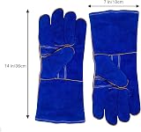 Kim Yuan 14in Leather Welding Gloves Heat Fire Resistant Gardening Oven Grill view 6
