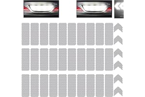 KOOUMOS 36pcs Reflective Decals Reflective Stickers Safety Warning Sticker Tapes Waterproofs High Intensity Night Visibility Adhesive for Helmets Motorbike(3x8cm) (36Pcs White3x8cm)